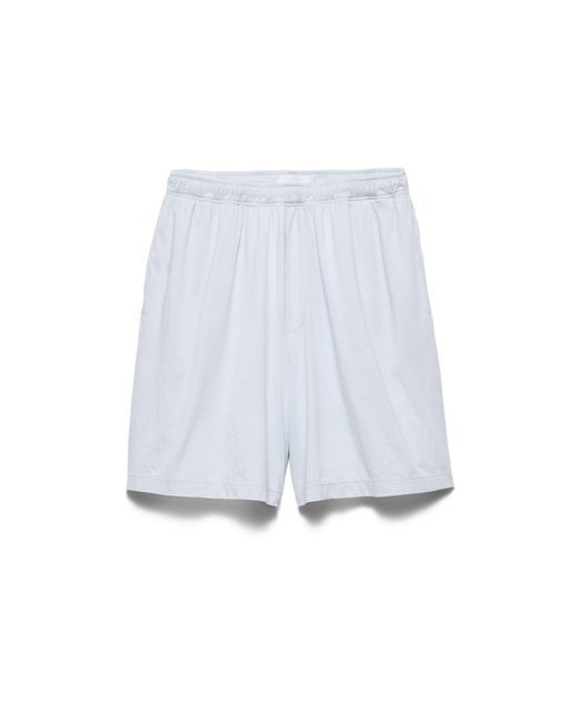 Prada White Cotton Shorts for men