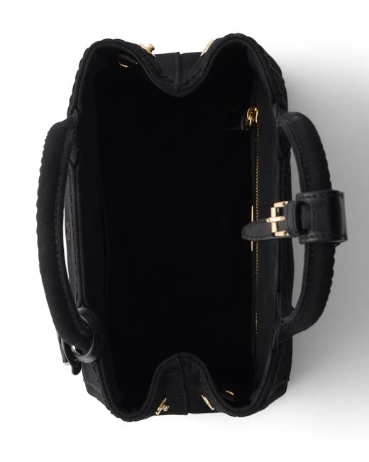 Prada Black Jardinière Cotton Canvas Mini-Bag