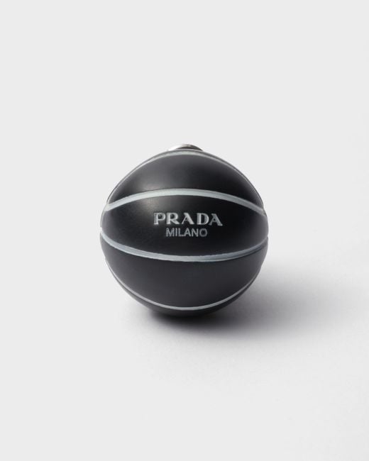 Prada Metal Basketball Earrings in Black for Men Lyst