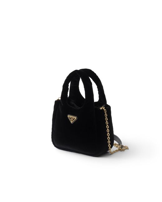 Prada Black Padded Velvet Mini Handbag