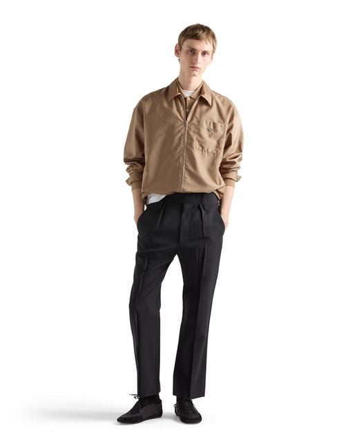 Prada Natural Re-Nylon Zipper Shirt for men