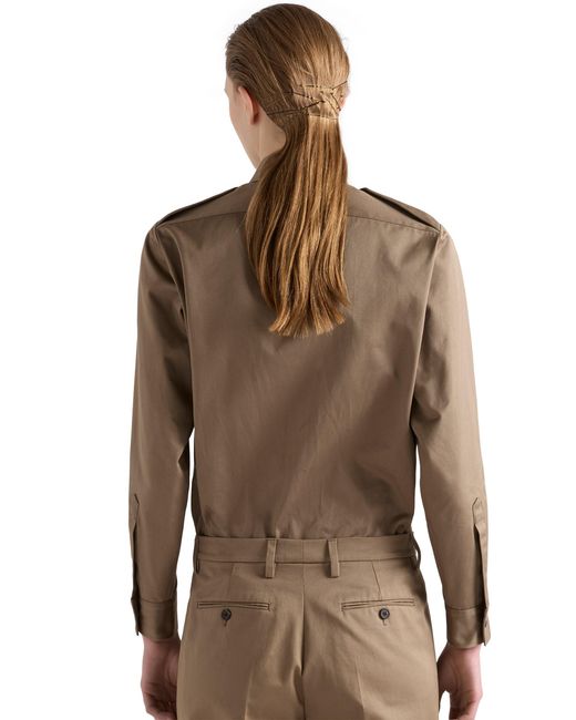 Prada Natural Chino Shirt, Clay