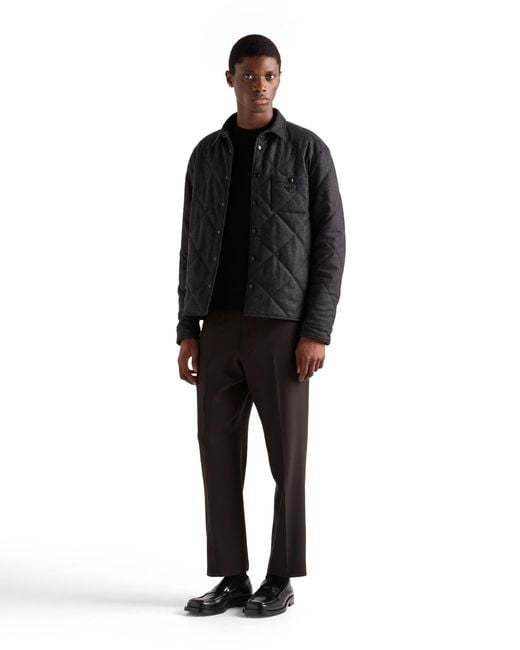 Camicia Trapuntata di Prada in Black da Uomo