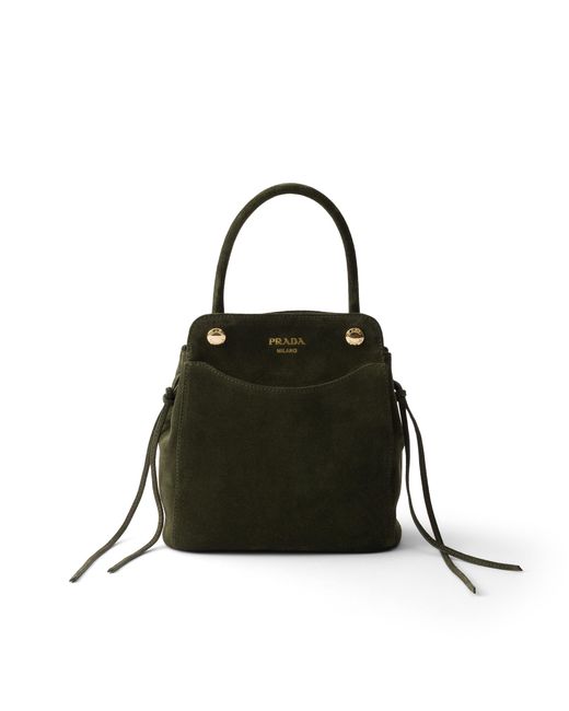 Prada Black Carry Mini Suede Handbag