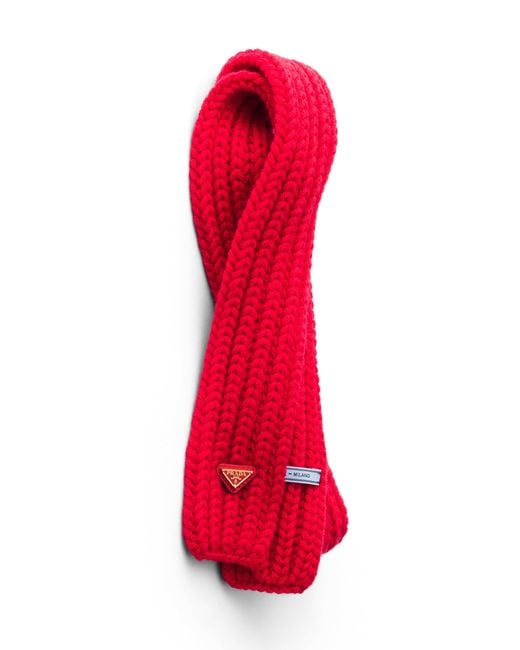 Prada Red Wool Scarf