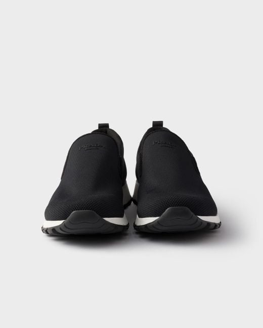 Prada Stretch Knit Slip-On Sneakers in White for Men | Lyst