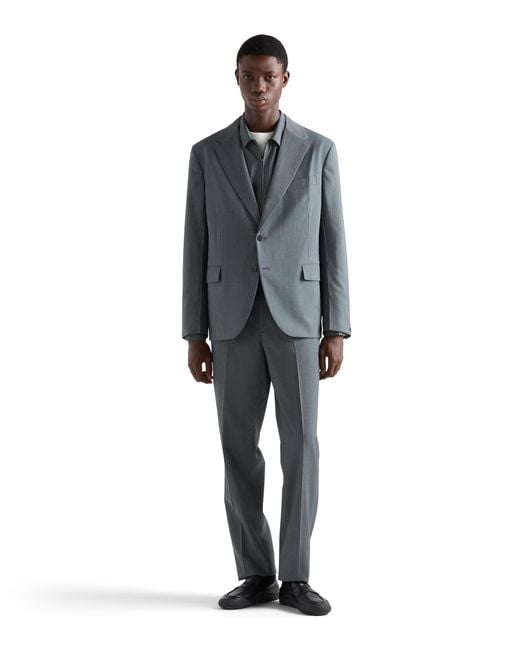 Prada Gray Wool Pants for men
