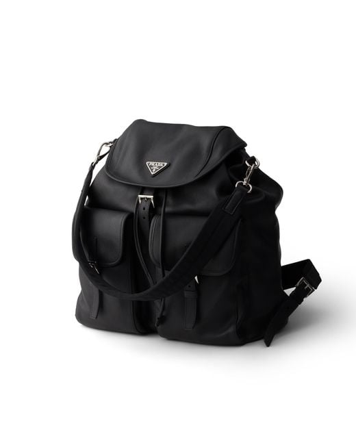 Prada Black Leather Backpack for men