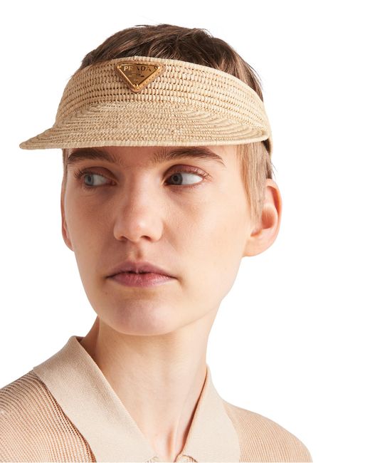 Prada Natural Crochet Visor