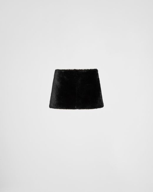 Prada Black Shearling Skirt