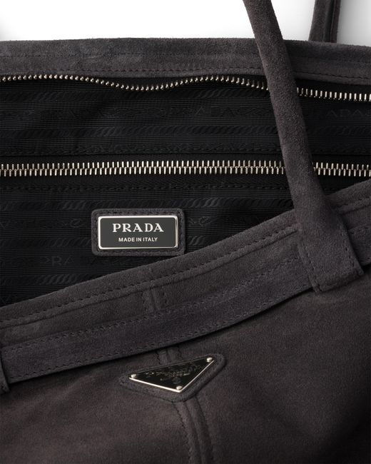 Prada Black Bonnie Suede Tote Bag for men