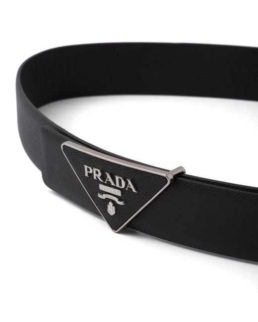 Prada White Saffiano Belt Buckle for men