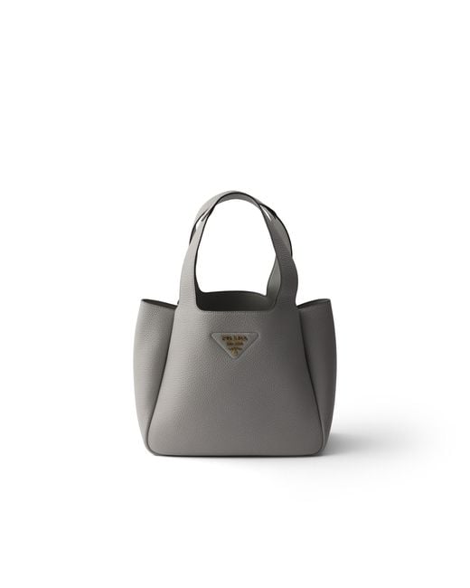 Prada Multicolor Liaison Small Leather Tote Bag, Granite