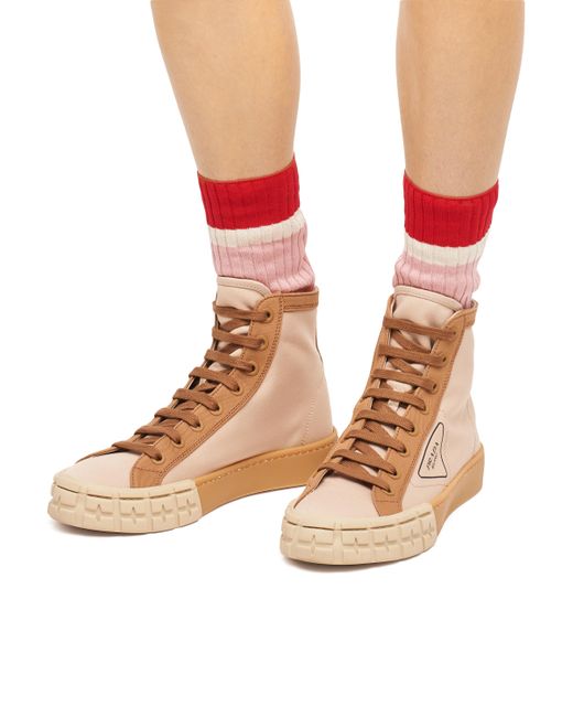 prada logo high top sneakers