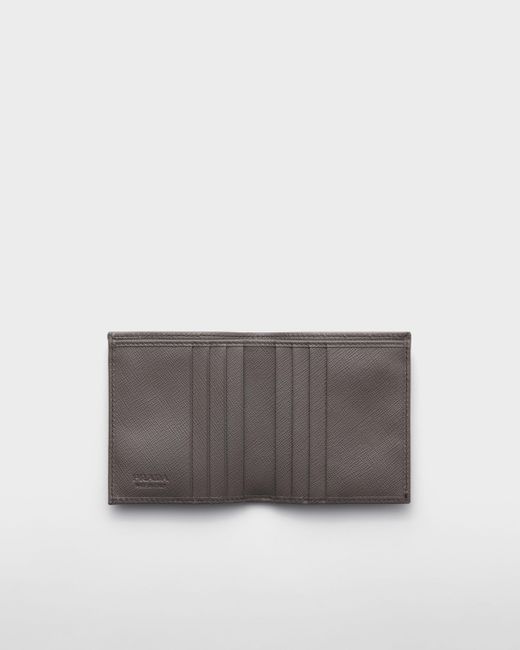 Prada Gray Saffiano Leather Wallet for men