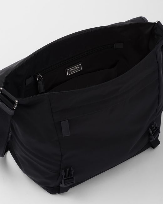 Prada Black Re-nylon And Saffiano Leather Shoulder Bag for men