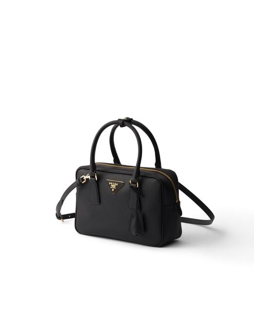 Prada Black Small Saffiano Leather Top-Handle Bag