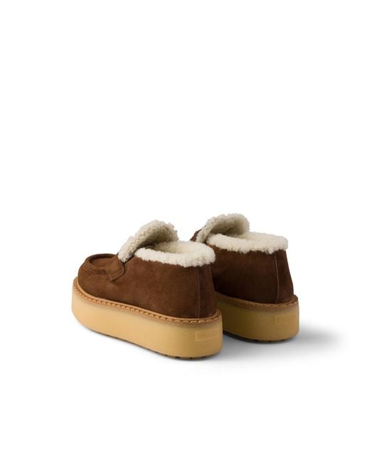 Prada Brown Suede Loafers