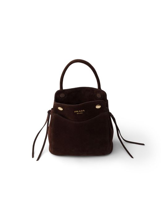 Prada Black Carry Mini Suede Handbag