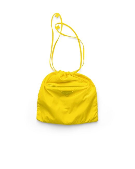 Prada Yellow Foldable Re-Nylon Pouch