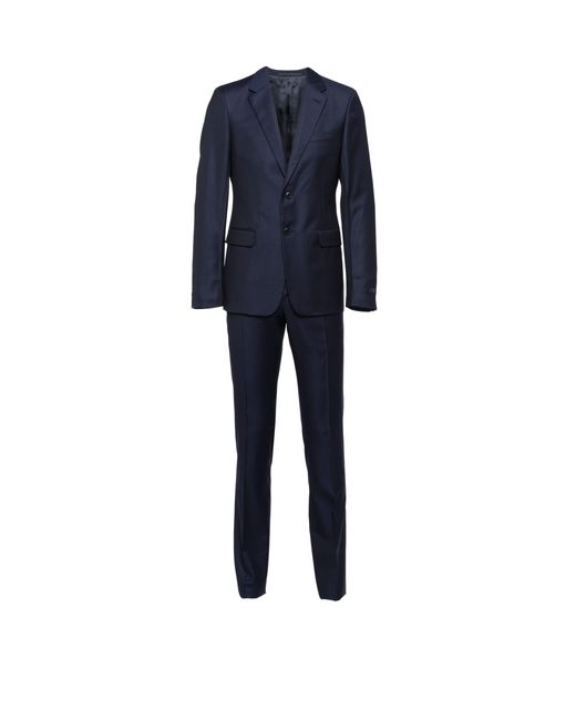 Prada Blue Single-breasted Wool Suit for men