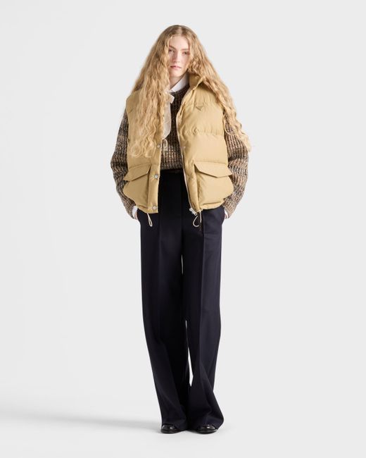Prada Natural Medium-Weight Technical Fabric Down Vest