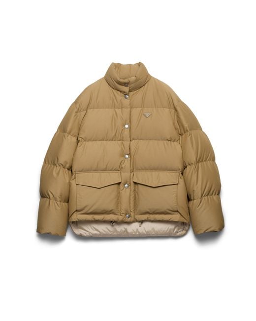 Chaqueta De Plumón De Tejido Técnico De Peso Medio, Mujer, Talla Prada de color Natural
