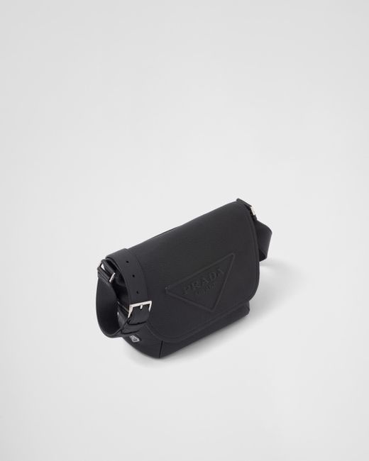 Prada Black Leather Bag With Shoulder Strap for men