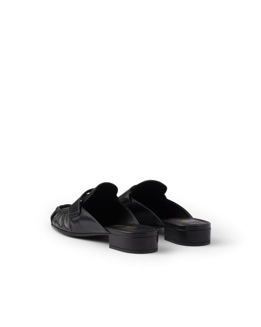 Prada Black Leather Mules