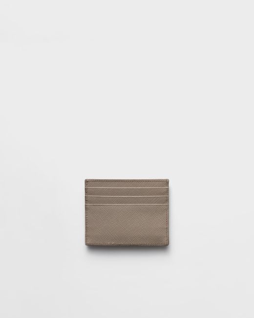 Prada White Kartenetui Aus Saffiano Leder
