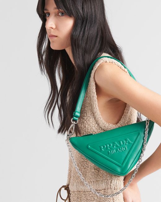 Prada Green Triangle Leather Mini-bag
