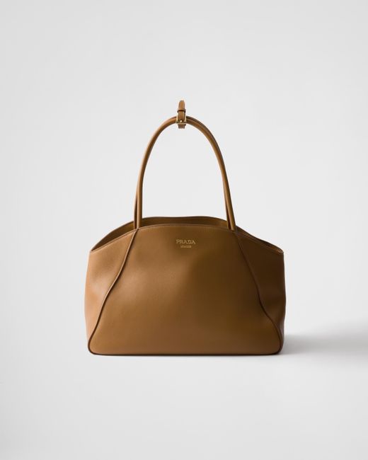 Prada Brown Large Leather Tote Bag