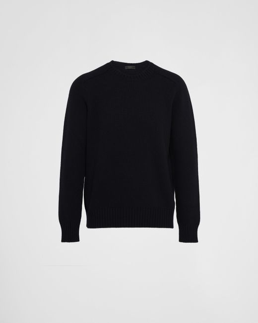 Prada Black Wool And Cashmere Crew-Neck Sweater for men