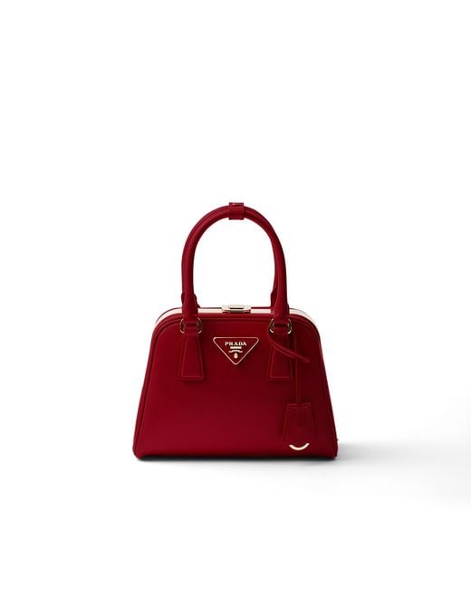 Prada Red Pyramid Saffiano Leather Mini Bag