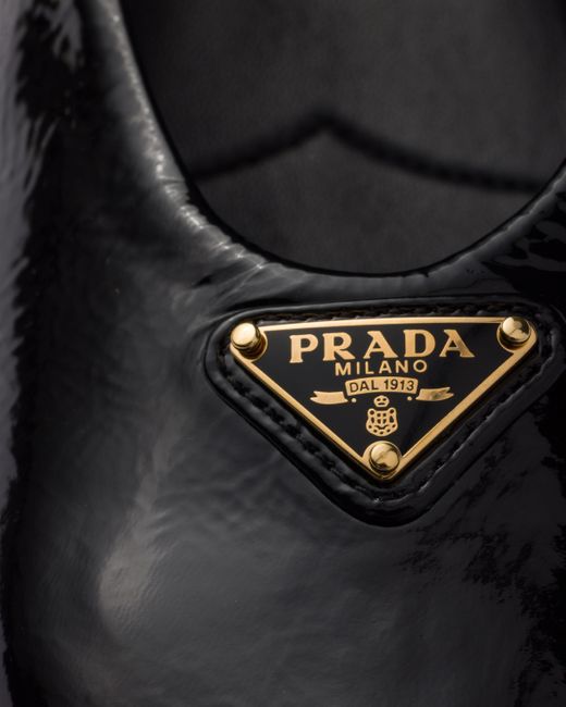 Prada Black Naplak Patent Leather Ballerinas