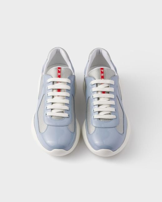 Baskets America's Cup En Cuir Verni Prada pour homme en coloris Blue