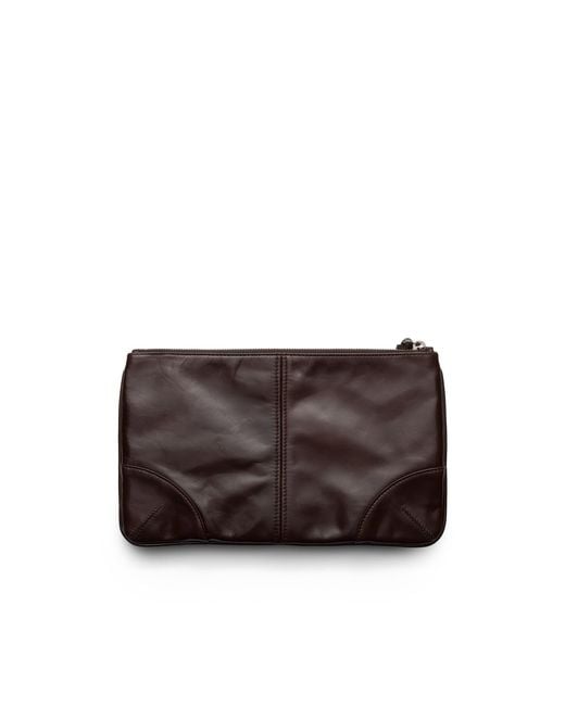 Prada Brown Leather Pouch for men