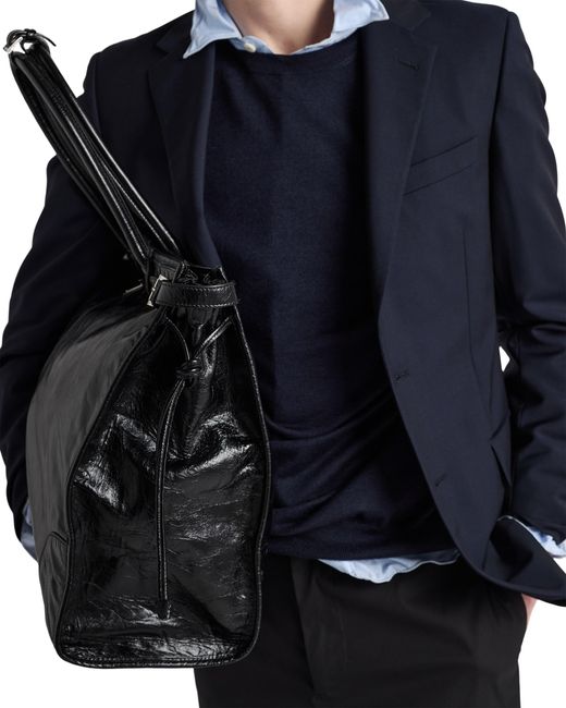 Prada Black Bonnie Leather Tote Bag for men