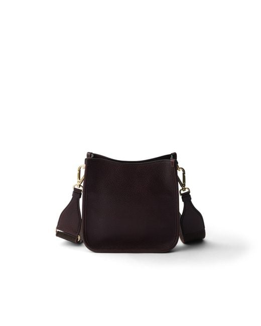 Prada White Mini Leather Shoulder Bag, Dark