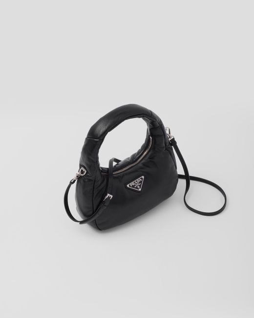 Prada Black Soft Mini Bag Aus Gepolstertem Nappa-Leder