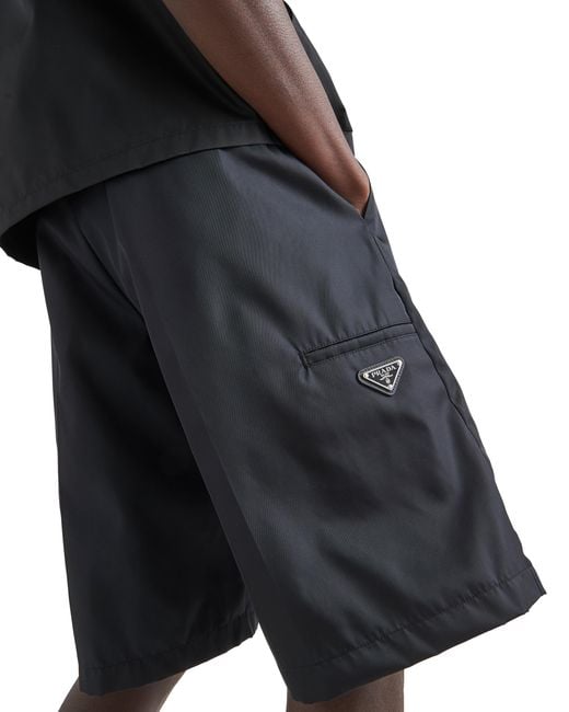 Prada White Re-nylon Bermudas for men