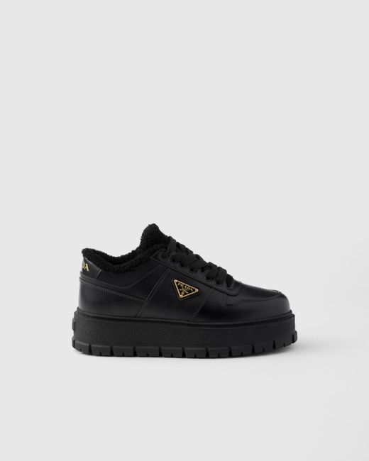 Prada Black Leather Sneakers