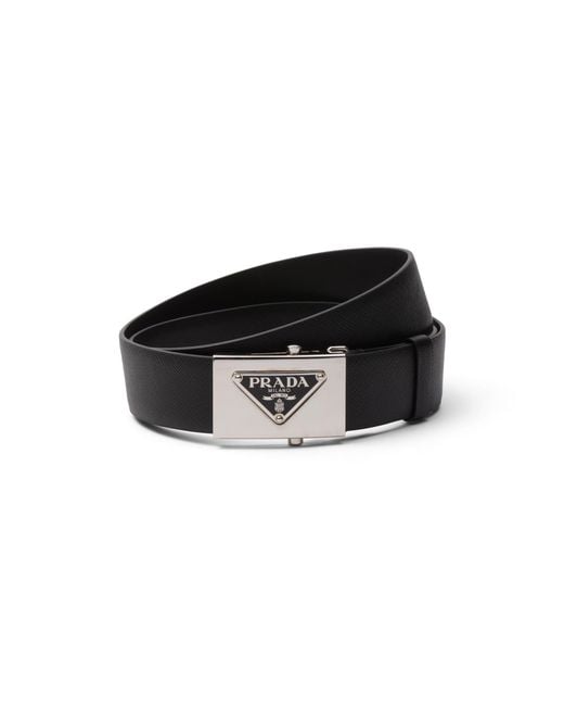 Prada Black Saffiano Leather Belt for men