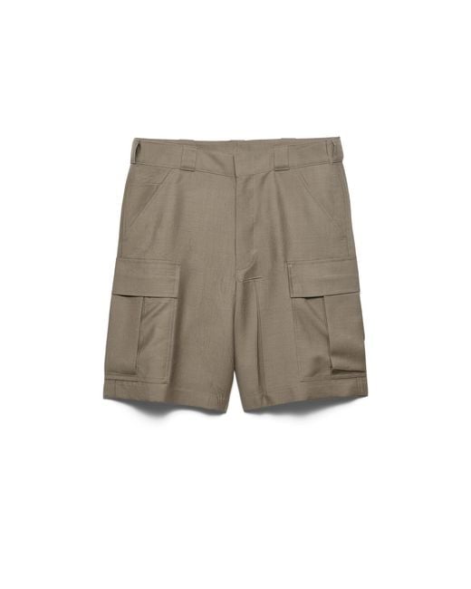 Prada Gray Mohair And Wool Bermudas for men