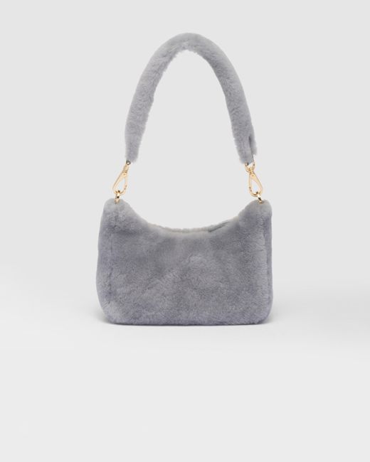 Prada Gray Shearling Mini-bag
