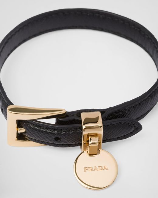 Prada Blue Saffiano Leather Bracelet