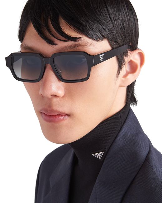 Prada Black Sunglasses With Logo for men