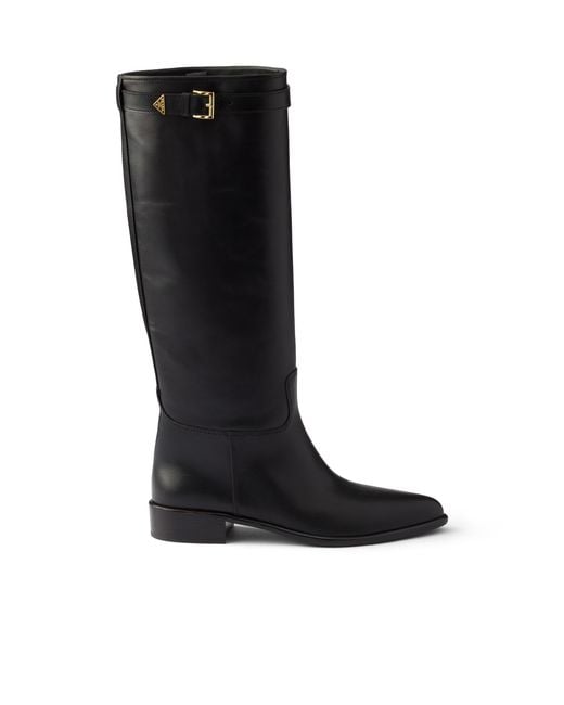 Prada Black Leather Boots