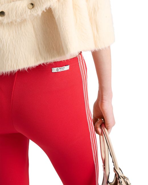 Prada Red Fleece Leggings