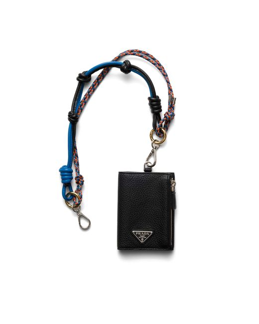 Tarjetero De Piel, Hombre Prada de hombre de color Black